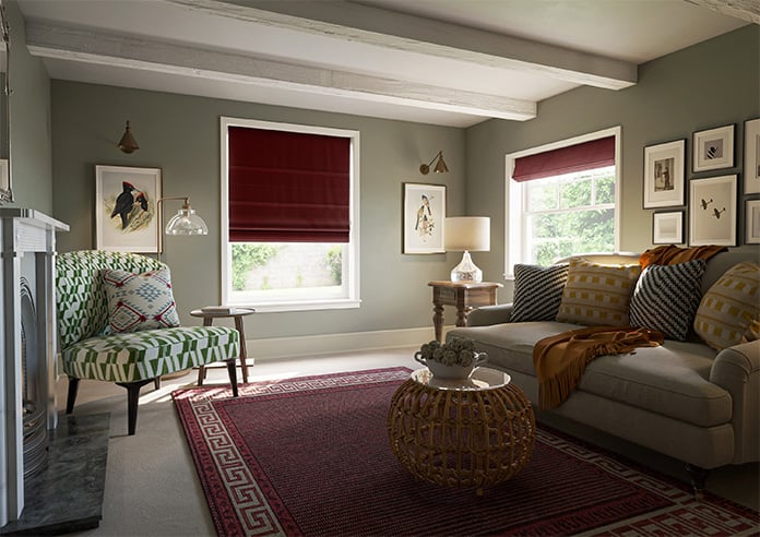 Ultra Luxe Velvet, Merlot - Motorised Roman Blind - Image 6